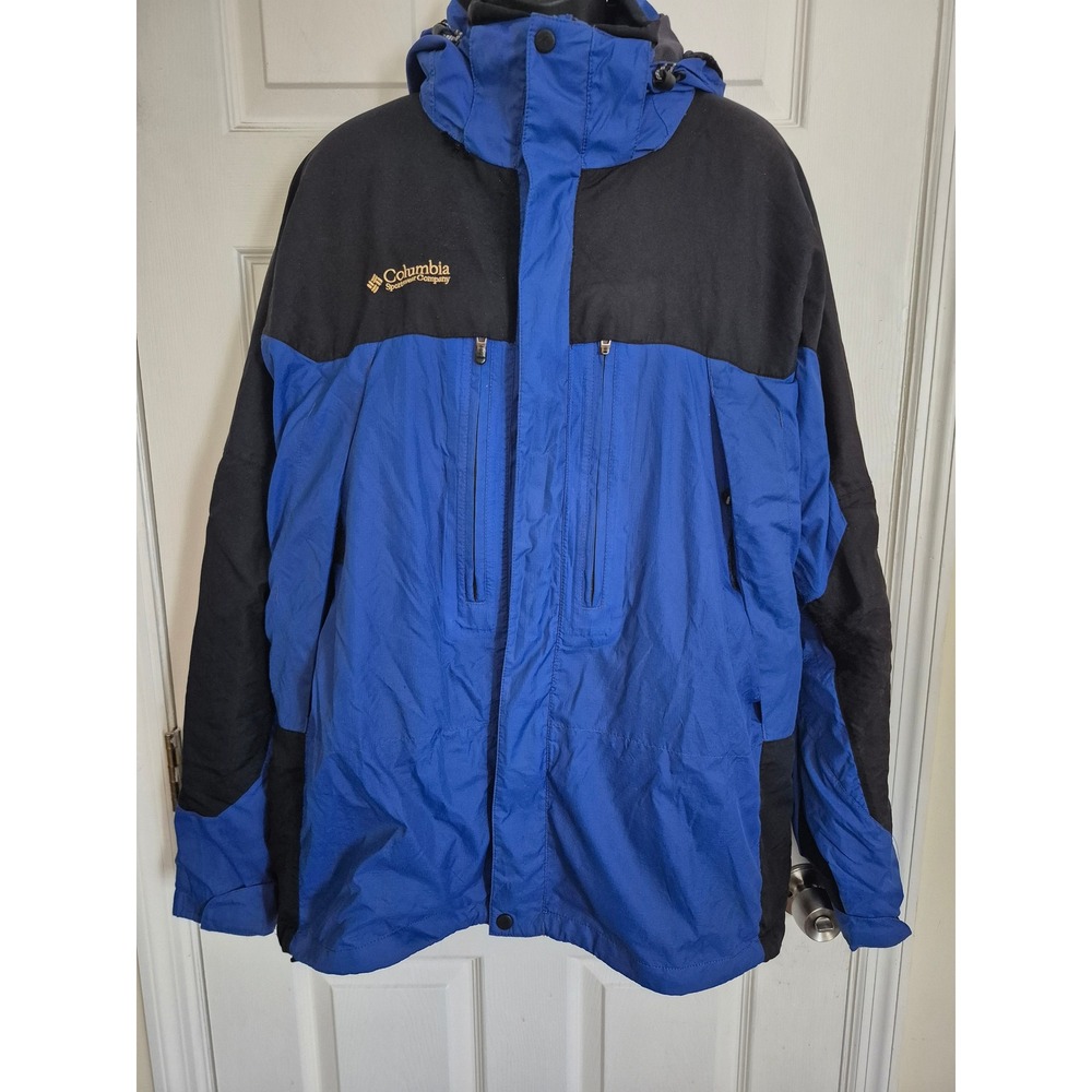 Columbia Titanium Interchange Jacket Mens XL Blue Black Colorblock Shell Only